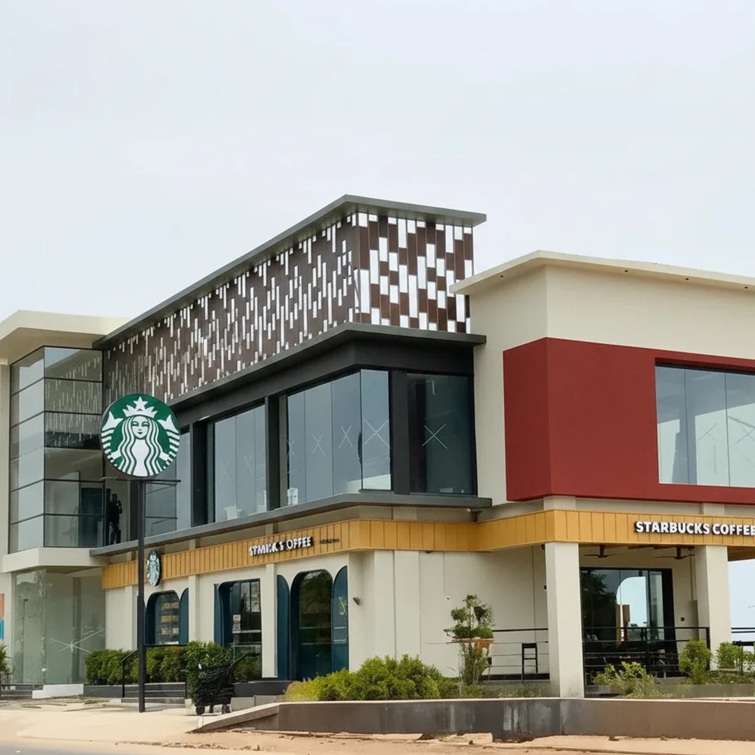 Starbucks store façade and glazing